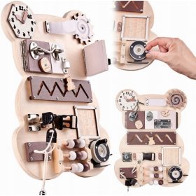    Tabla de manipulare senzorială educațională din lemn Montessori + GRATUIT