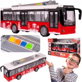  AUTOBUZ CONDUCAT CU SUNET SI LUMINI 1:16 DESCHIDERE PORTI