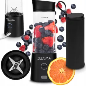    Zeegma Cup Blender Wireless Portabil USB 300 W Negru + Carcasă ZE-VITAMINE GO