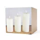 Set de 3 Lumânări LED cu Ceară Naturală - Imitație Perfectă de Flacără