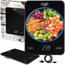    Cantar de bucatarie Adler AD3177B negru 10 kg + CARD DE GARANTIE PRODUS
