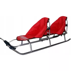    Sanie duo, gemeni tandem, mare, cu spatar pentru copii, curele solide, usoare