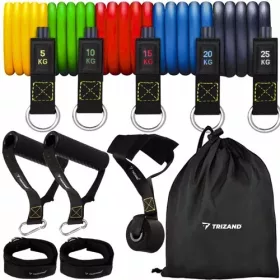    Benzi de exercițiu Set de 5 benzi de rezistență Mânere de antrenament de rezistență pentru fitness