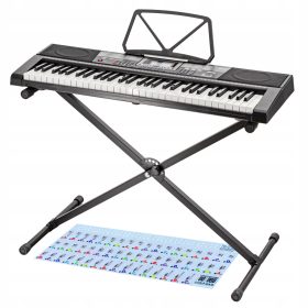    Tastatură, orgă, pian MK-2115, ÎNVĂȚĂ A JUTA AUTOCOLANTE cu suport mare pentru clape