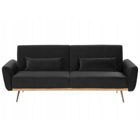  Canapea Beliani Eina 210 x 81 cm, catifea neagra