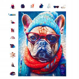    Puzzle din lemn Milliwood Puzzle din lemn 316 piese Grumpy Bulldog