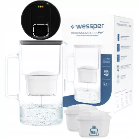    Wessper D2 Borosilicat FutureFlow Aquamax ulcior cu filtru 3,3 l negru