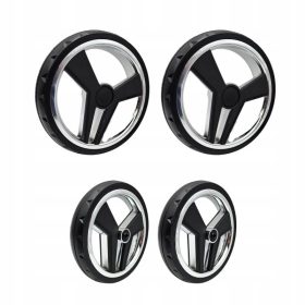    Set roti carucior JUNAMA DIAMOND, gel, negru si argintiu, anvelopa DIAMOND