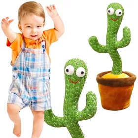    CACTUS SINGING DANS REPETE VORBIREA PE USB LED HAPPY PENTRU COPII + Popit Midex anti-stres apple D38405