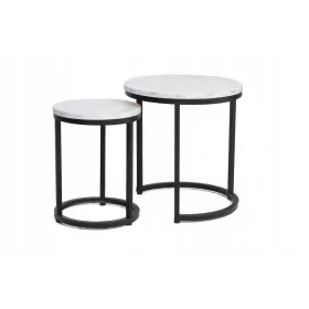  Masuta de cafea Signal HOLABMAC rotunda 45 x 45 x 48cm alb