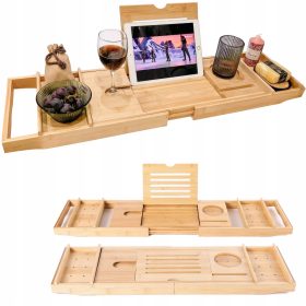    RAFTĂ DE BAMBUS PENTRU CĂDĂ, SUPRAVATĂ MESA SPA REGLABILĂ, 75-100 cm