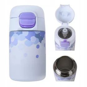    Cana termica cu paie pentru copii, sticla, Casno fara BPA 350 ml