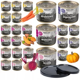    Hrana umeda pentru caini, conserve, diverse arome, SET MIX 210g