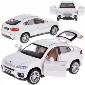    Mașină metalică model BMW X6 la scară 1:32 alb SUV luminoasă sunet ZA4606