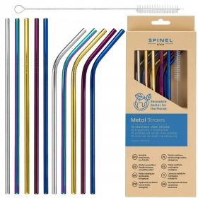    10x PIE METAL SPINEL TUBURI REUTILIZABILE DE SODA PENTRU BĂUTURI + CURĂȚAT