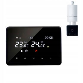    Termostat radio digital WIFI TUYA, alimentat prin USB sau baterie, negru