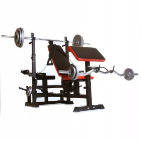    Bancă de antrenament mare, reglabilă, cu un predicator MULTI GYM
