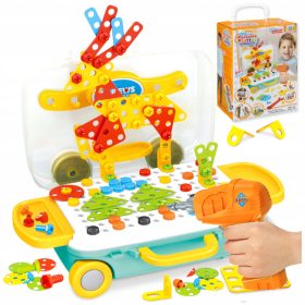    BLOCURI DE CONSTRUCȚIE EDUCAȚIONALĂ CREATIVĂ CU Șurubelniță într-o valiză 258 ELEMENTE.