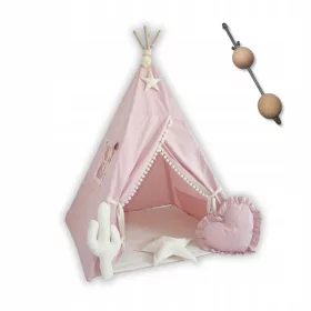  Set Cort Tipi Dirty Pink cu Pompoane + Perne