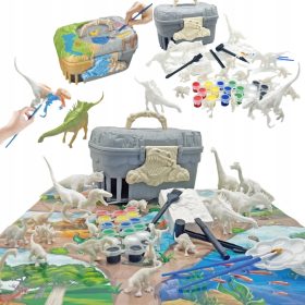    Set de figuri creative de dinozauri într-un set XXL mare de covoraș de valiză