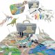  Set de figuri creative de dinozauri într-un set XXL mare de covoraș de valiză