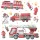  Autocolante de perete pompieri camion pompier pompier