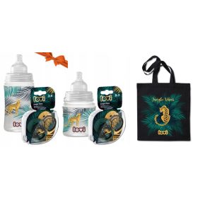    Set cadou LOVI biberon JUNGLE VIBES 120ml+ 240ml+ suzeta 0-3M 3-6M