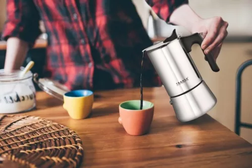 Cafetieră Moka Transa Caffè 12 Tz, din oțel, 600 ml