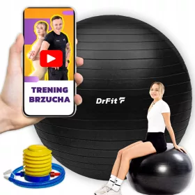    Minge de exerciții și reabilitare cu pompă DrFit, 85 cm, neagră
