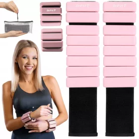    Greutăți de exerciții ajustabile din silicon pentru femei 2x 0,45 kg Pink DrFit