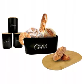  Set cutie de paine CONTRAST otel negru