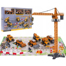   SET VEHICULE MARE DE CONSTRUCȚIE CU MACARA DE ȘANTIER + 6 VEHICULE