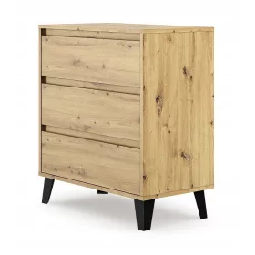   Comodă TopEshop Scandi 3S 70 x 39 x 78,5 cm stejar artizanal mat