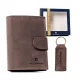  Portofel Peterson piele naturala maro PTN SET-M-1542L-CHM - barbati