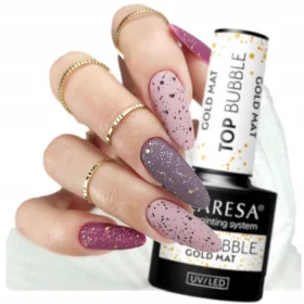    CLARESA TOP BUBBLE GOLD MAT NO WIPE MATTE HIBRID TOP GOLD DOTS