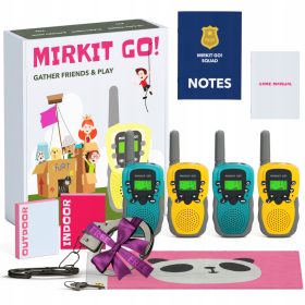    Jocul MIRKIT GO! 4 walkie-talkie pentru copii și 4 jocuri T-388 în curte