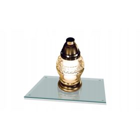    Baza din sticla securita, TRANSPARENT, pentru lumanari 30x22 pentru CIMITIR