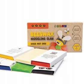    MEDENKA 100% natural Argila de modelat Plastilina cu ceara de albine, 6 culori