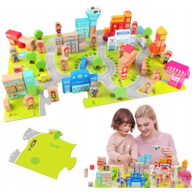  Classic World Build a City blocuri de lemn