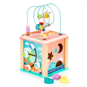    Cub educativ din lemn sortator mula Ecotoys ca cadou pentru un copil