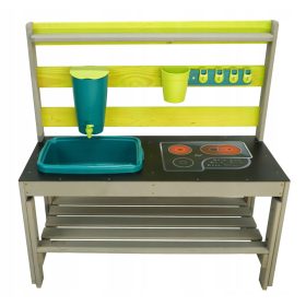    BUCĂTĂTĂ DIN LEMN MUD DE GRADINA PENTRU COPII + ACCESORII