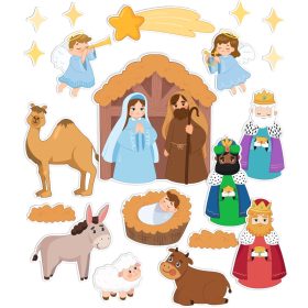    Decor de Crăciun din hârtie pentru Nașterea Domnului (față-verso)