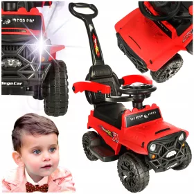    RIDE ON PUSH OFF-ROAD AUTO SUNETE DE LUMINĂ MAX 23 KG ROȘU + ETICANT
