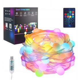    [RGB 80 LED]MINGI DE CRACIUN, GHIRLANDA DECORATIVA LED, lumini de Craciun, 10m