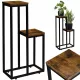Kwietnik Metalowy LoftInspired HAZEL, Design Modern - Negru Mat și Stejar Vechi