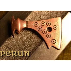    Securea lui Perun - pandantiv din bronz slav + curea, replica