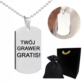    Colier de argint etichetă pentru bărbați ZIUA VALENTINE’S DAY + GRAVURA GRATUITĂ