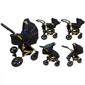  Carucior X-Trall Pram negru si auriu 3in1