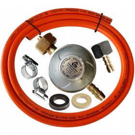    FURTUN DE GAZ 2m 9x3mm + CLEME + CILINDRU REDUCTOR DE GAZ 11kg + CONECTOR PLATĂ GAZ