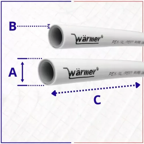 Încălzitor de țevi PEX/Al/PE 16 × 2 mm pentru încălzire prin pardoseală, 200 m